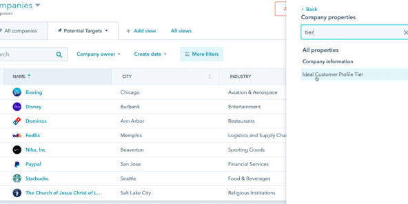 ideal customer profile tier hubspot abm