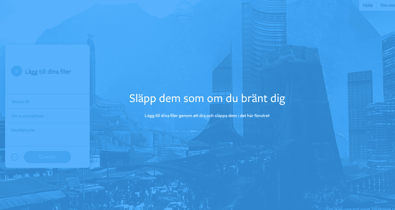 Ux-writing - Wetransfer exempel